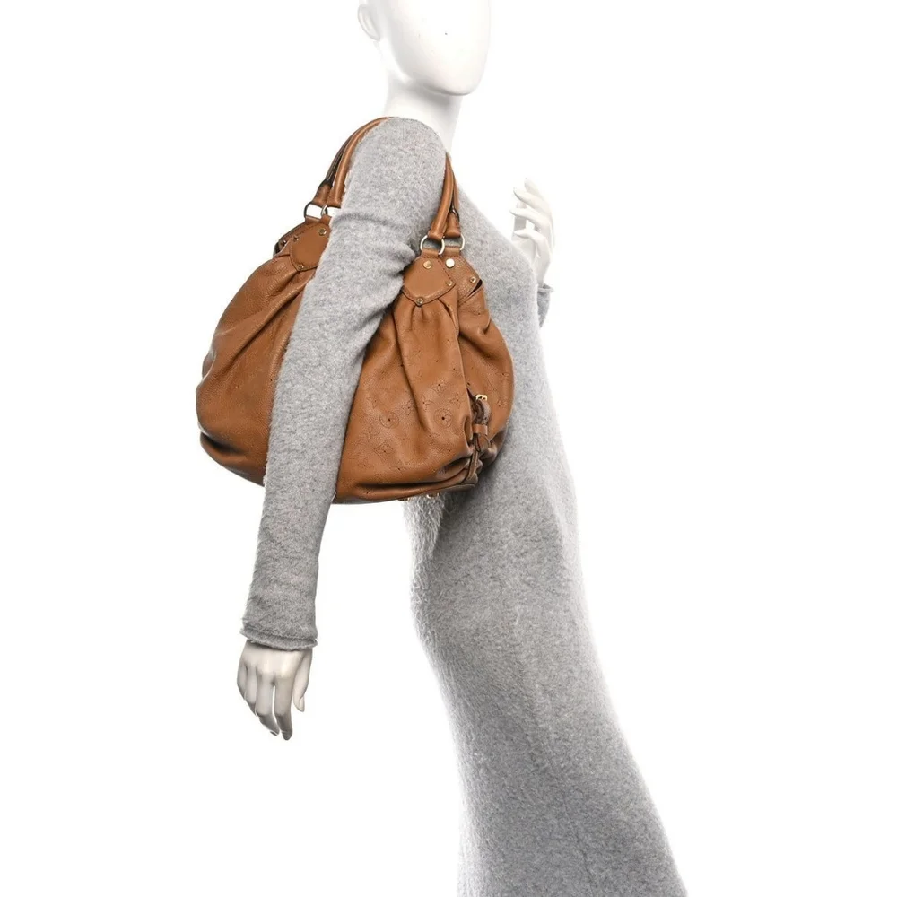 LOUIS VUITTON Mahina L Hobo Bag Brown